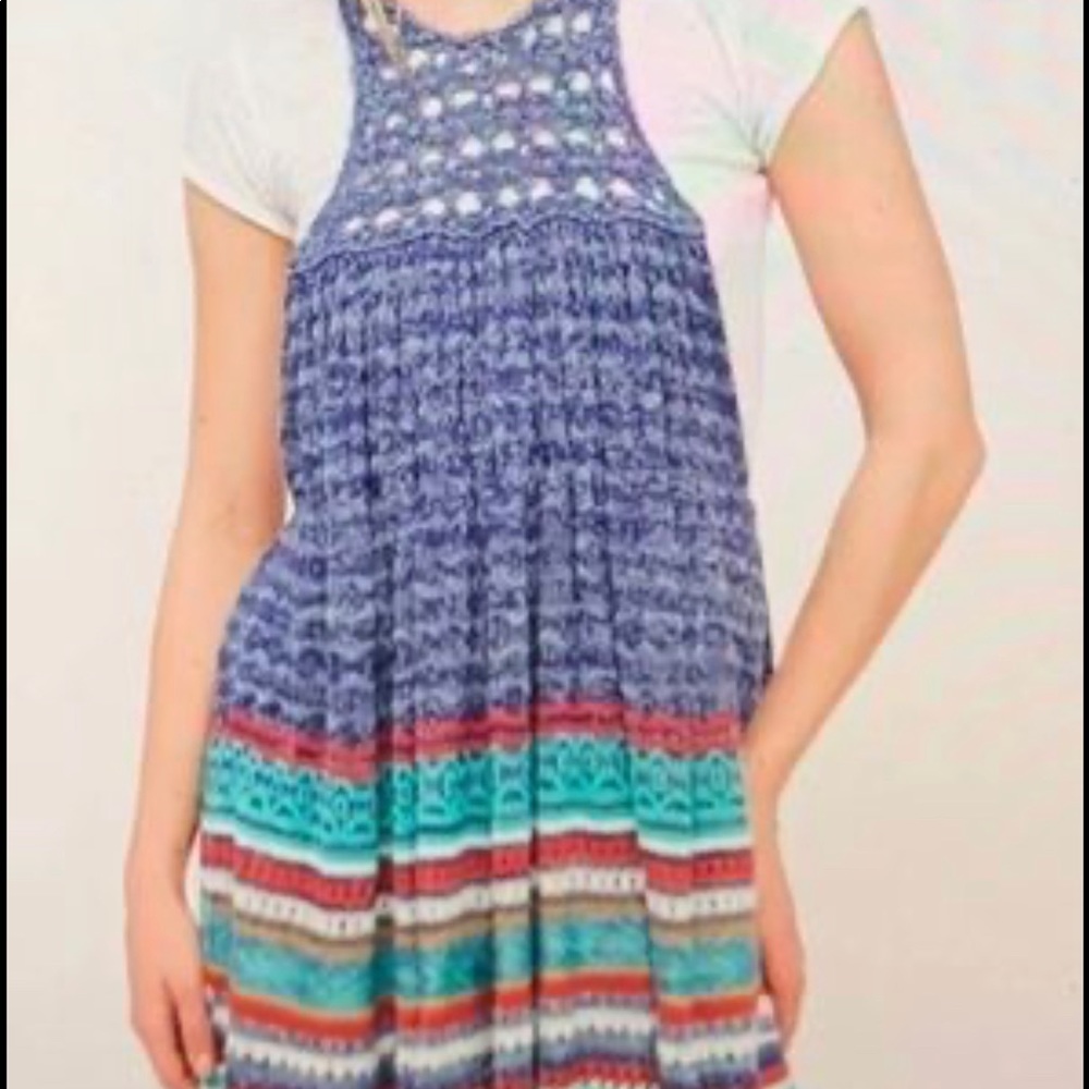 FREE PEOPLE MULTICOLORED KNIT TUNIC DRESS/SHIRT